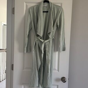 Young Fabulous & Broke Mint Green Waterfall Jacket Trench Coat Free People sz S